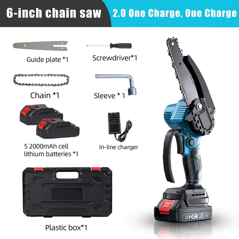 Motosierra de Poda Inalámbrica 6" | Compatible Batería Makita 18V | 1200 RPM | Corte Madera y Poda