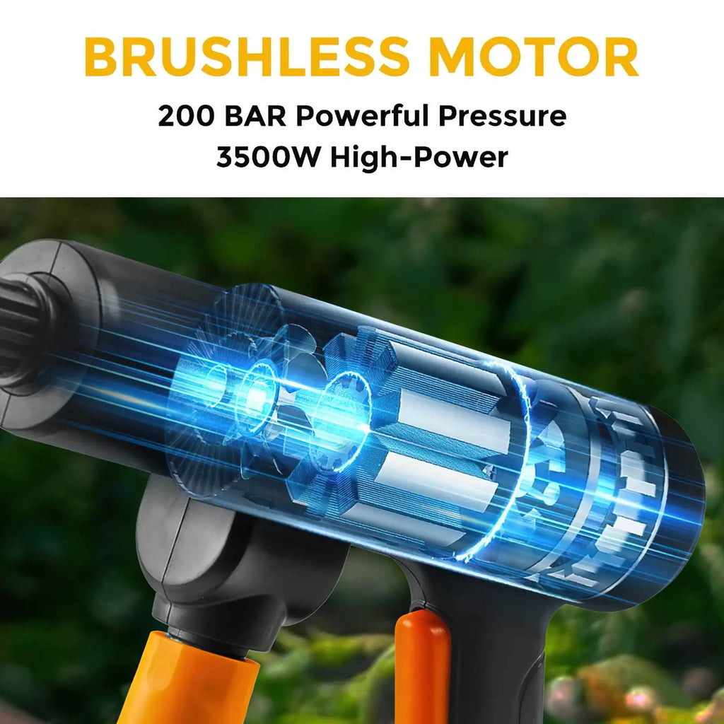 Cordless Pressure Washer Gun 3500W 200 Bar | Compatible Makita 18V Battery | Car and Garden Cleaning