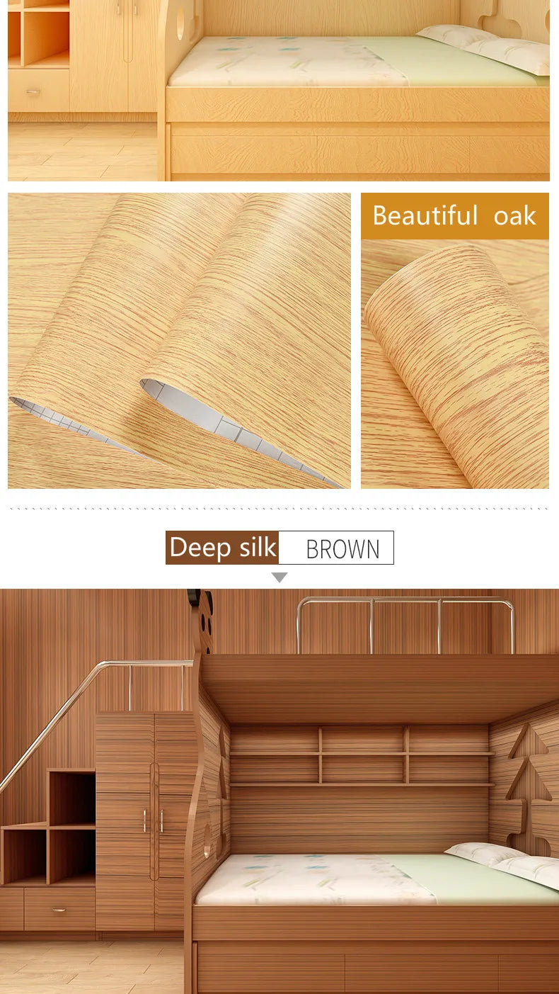 Vinilo Adhesivo Efecto Madera para Muebles | PVC Impermeable Autoadhesivo | Renovación Fácil