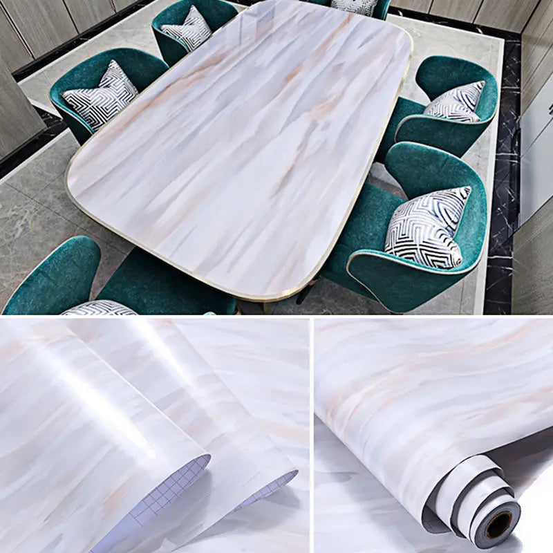 Vinilo Autoadhesivo Efecto Mármol | PVC Impermeable Resistente al Calor | Rollo 60cm | Cocina Baño Encimeras