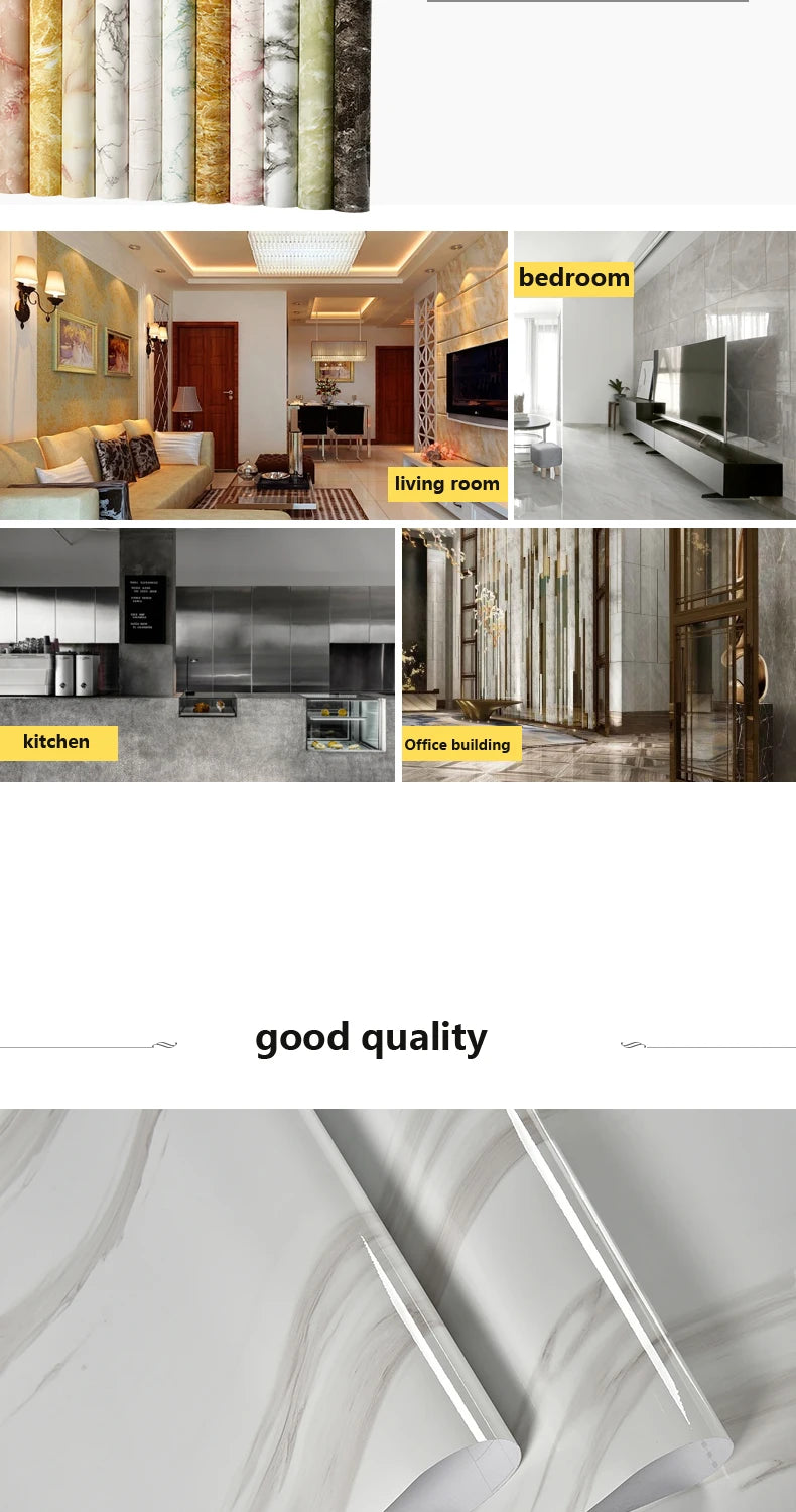 Vinilo Autoadhesivo Efecto Mármol | PVC Impermeable Resistente al Calor | Rollo 60cm | Cocina Baño Encimeras
