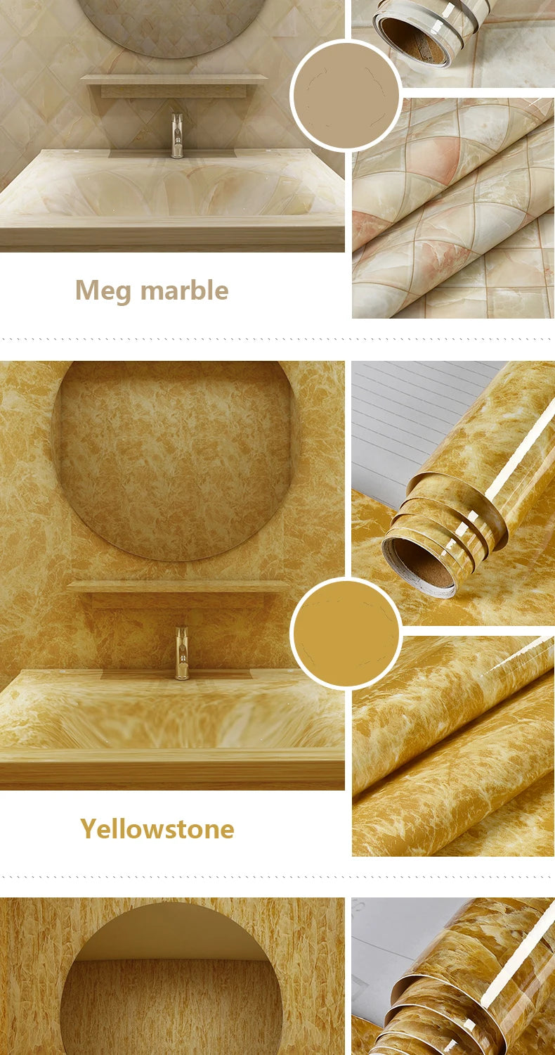 Vinilo Autoadhesivo Efecto Mármol | PVC Impermeable Resistente al Calor | Rollo 60cm | Cocina Baño Encimeras