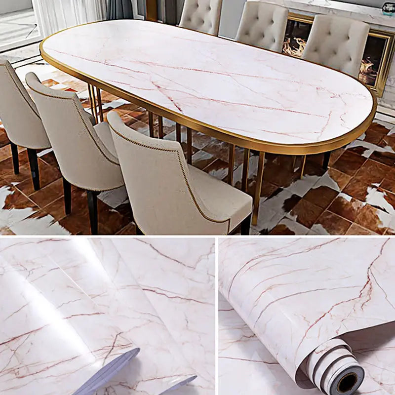 Vinilo Autoadhesivo Efecto Mármol | PVC Impermeable Resistente al Calor | Rollo 60cm | Cocina Baño Encimeras