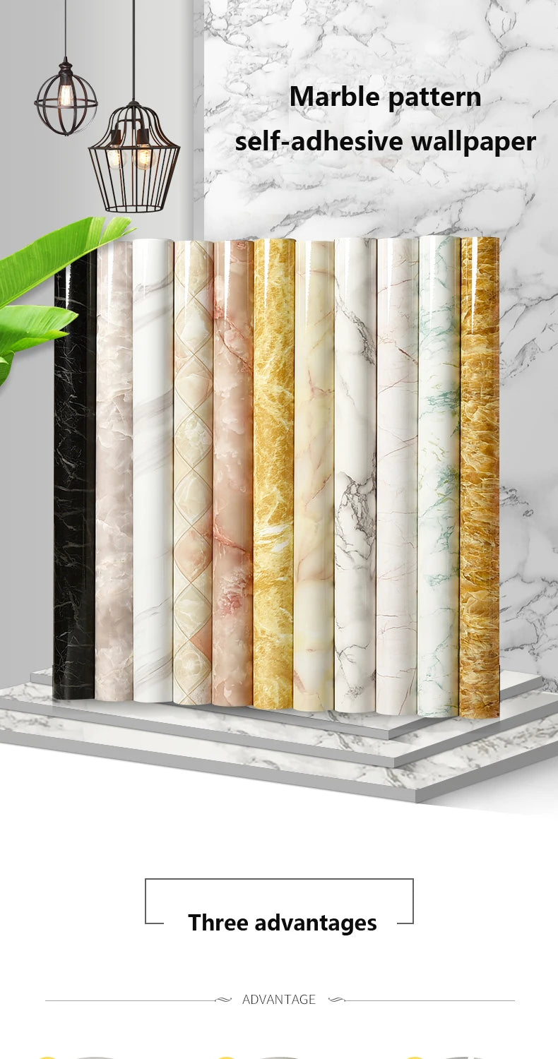 Vinilo Autoadhesivo Efecto Mármol | PVC Impermeable Resistente al Calor | Rollo 60cm | Cocina Baño Encimeras