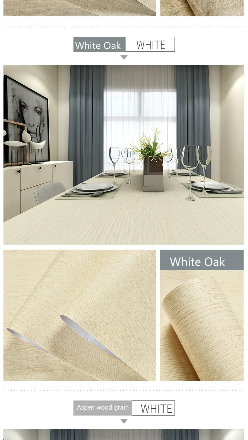 Vinilo Adhesivo Efecto Madera para Muebles | PVC Impermeable Autoadhesivo | Renovación Fácil