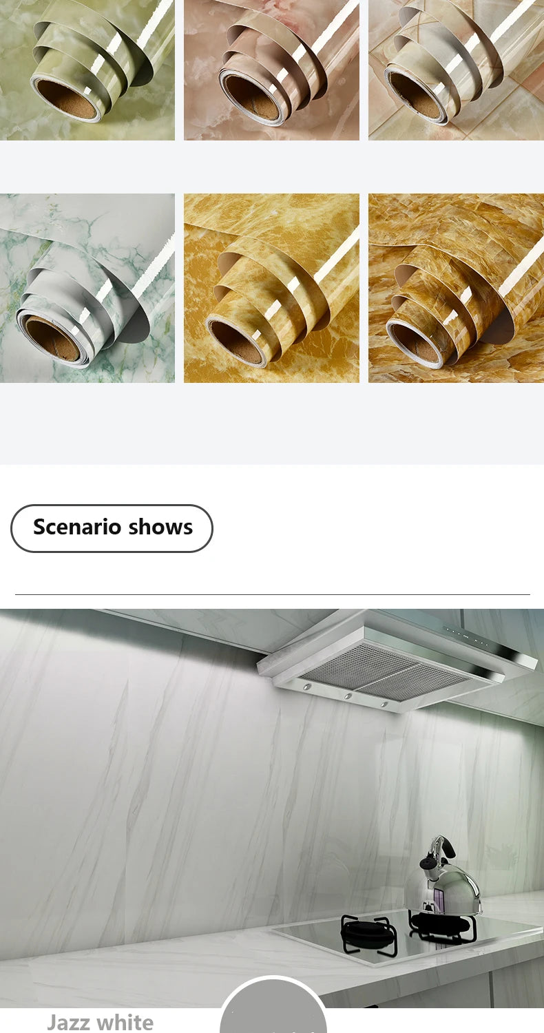 Vinilo Autoadhesivo Efecto Mármol | PVC Impermeable Resistente al Calor | Rollo 60cm | Cocina Baño Encimeras