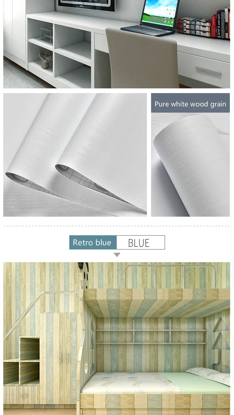Vinilo Adhesivo Efecto Madera para Muebles | PVC Impermeable Autoadhesivo | Renovación Fácil