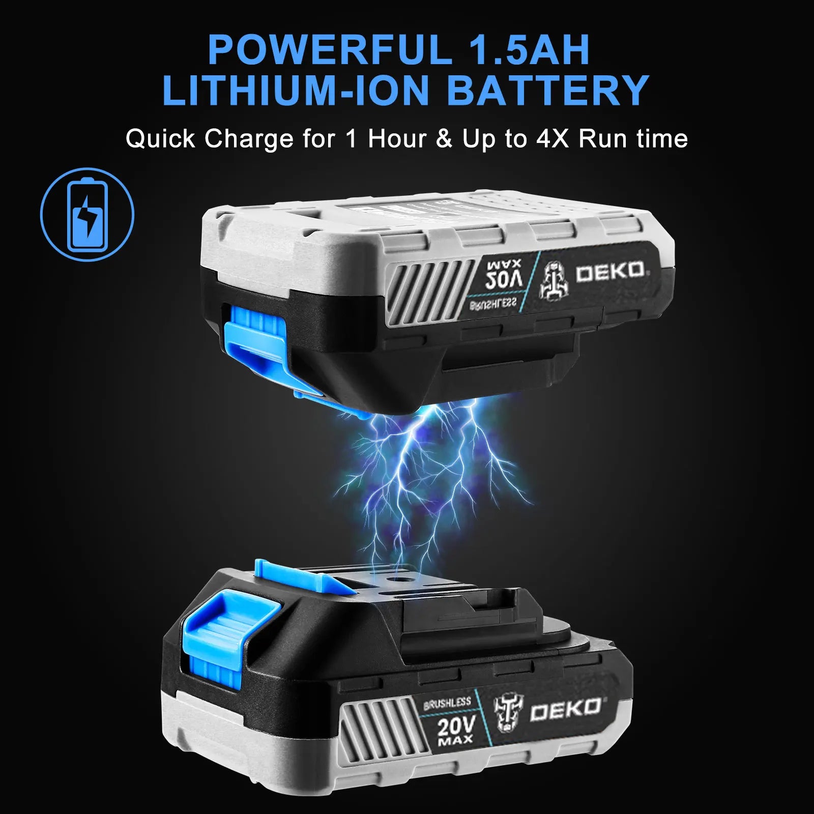 Taladro Atornillador Inalámbrico DEKO 20V Brushless - Kit Compacto (42N.m)
