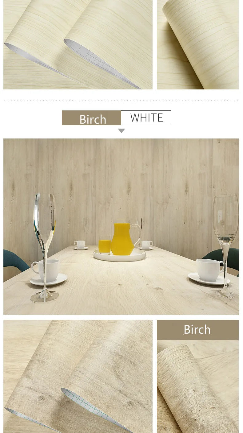 Vinilo Adhesivo Efecto Madera para Muebles | PVC Impermeable Autoadhesivo | Renovación Fácil