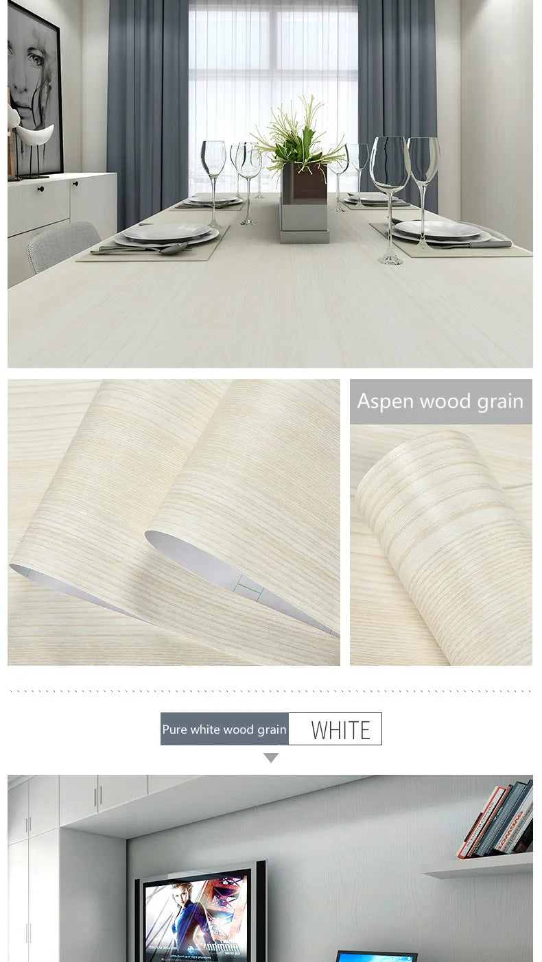 Vinilo Adhesivo Efecto Madera para Muebles | PVC Impermeable Autoadhesivo | Renovación Fácil