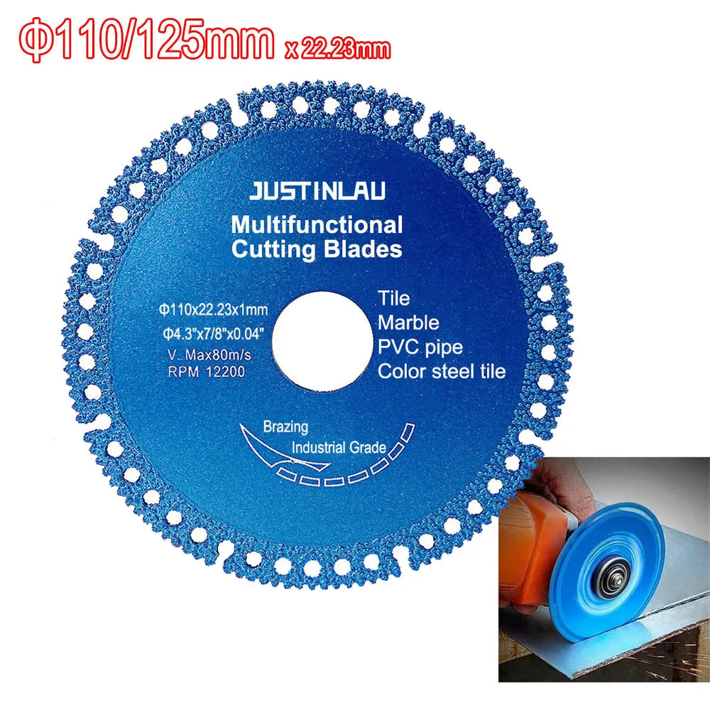Disco de Corte Multifunción Ultradelgado JUSTINLAU 110/125mm – Diamante para Cerámica, Vidrio y Mármol