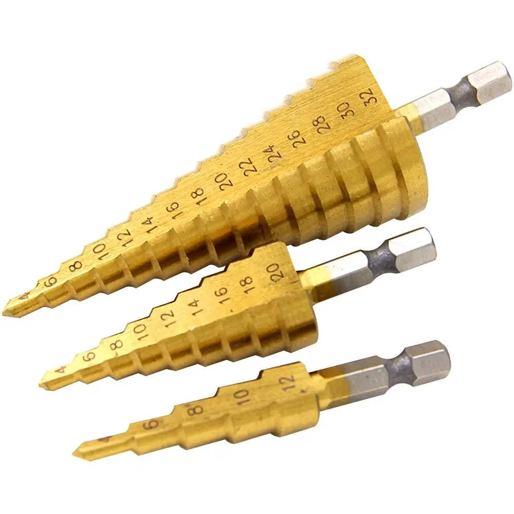 Set de Brocas Escalonadas de Titanio - Vástago Hexagonal (3-32mm)