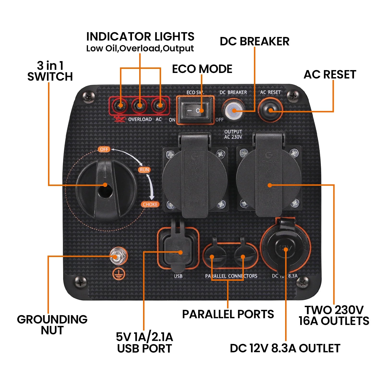 Generador eléctrico inverter silencioso 3300W