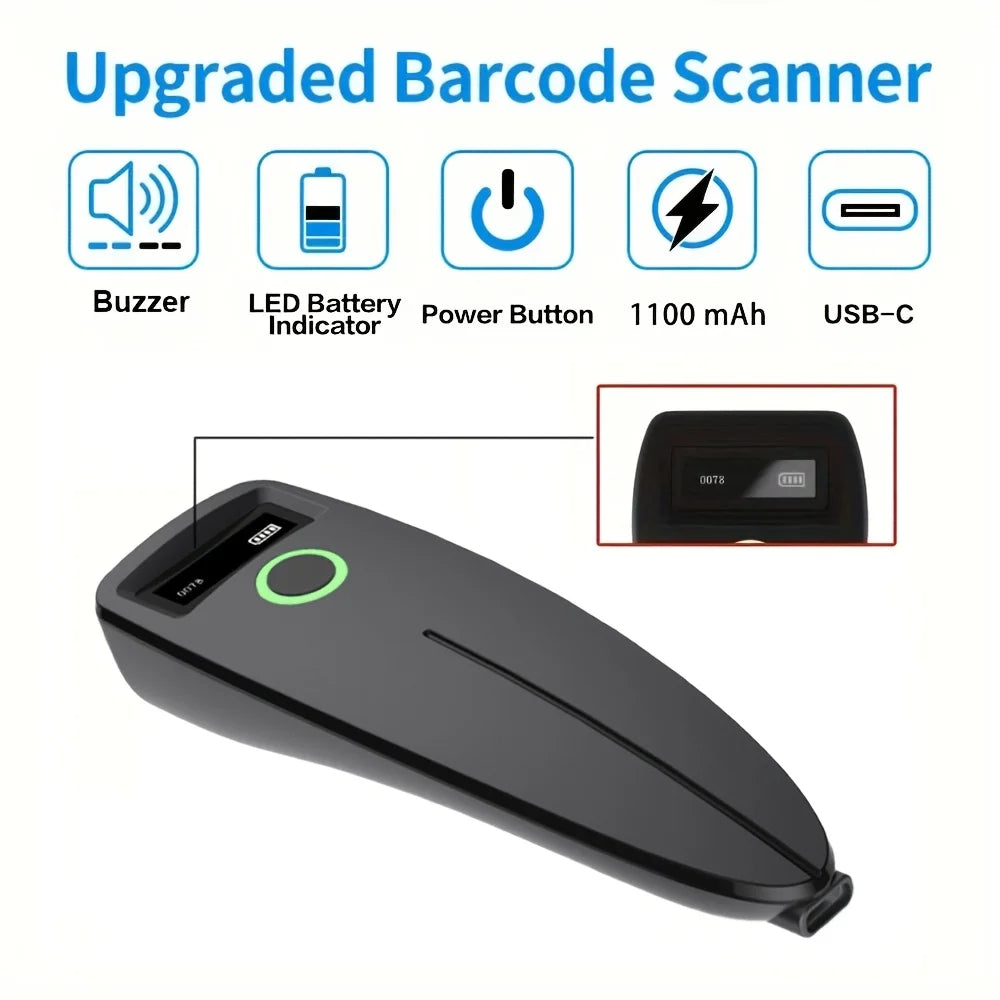 Lector de Códigos de Barras 2D Inalámbrico SYCREADER TD-W7 – Bluetooth 2.4G, QR, PDF417 con Almacenamiento