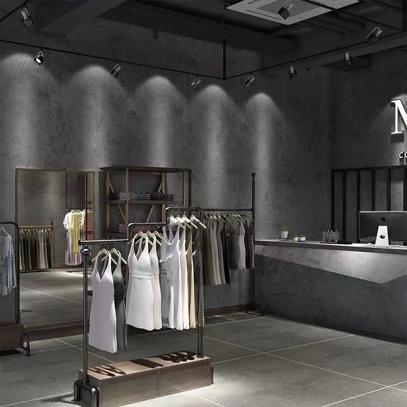 Papel pintado PVC gris oscuro estilo industrial