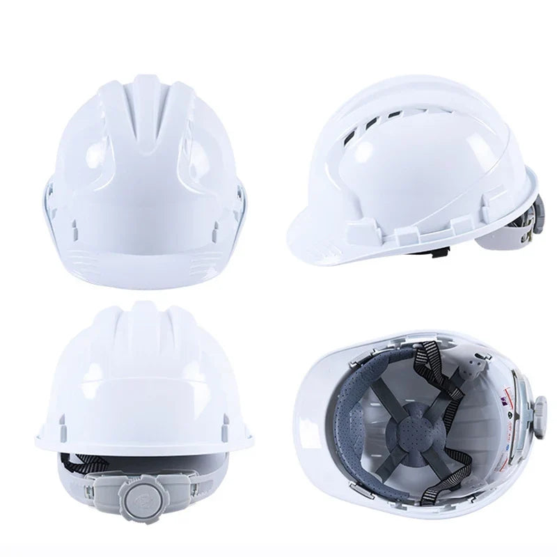 Vista completa del casco de obra ABS reforzado