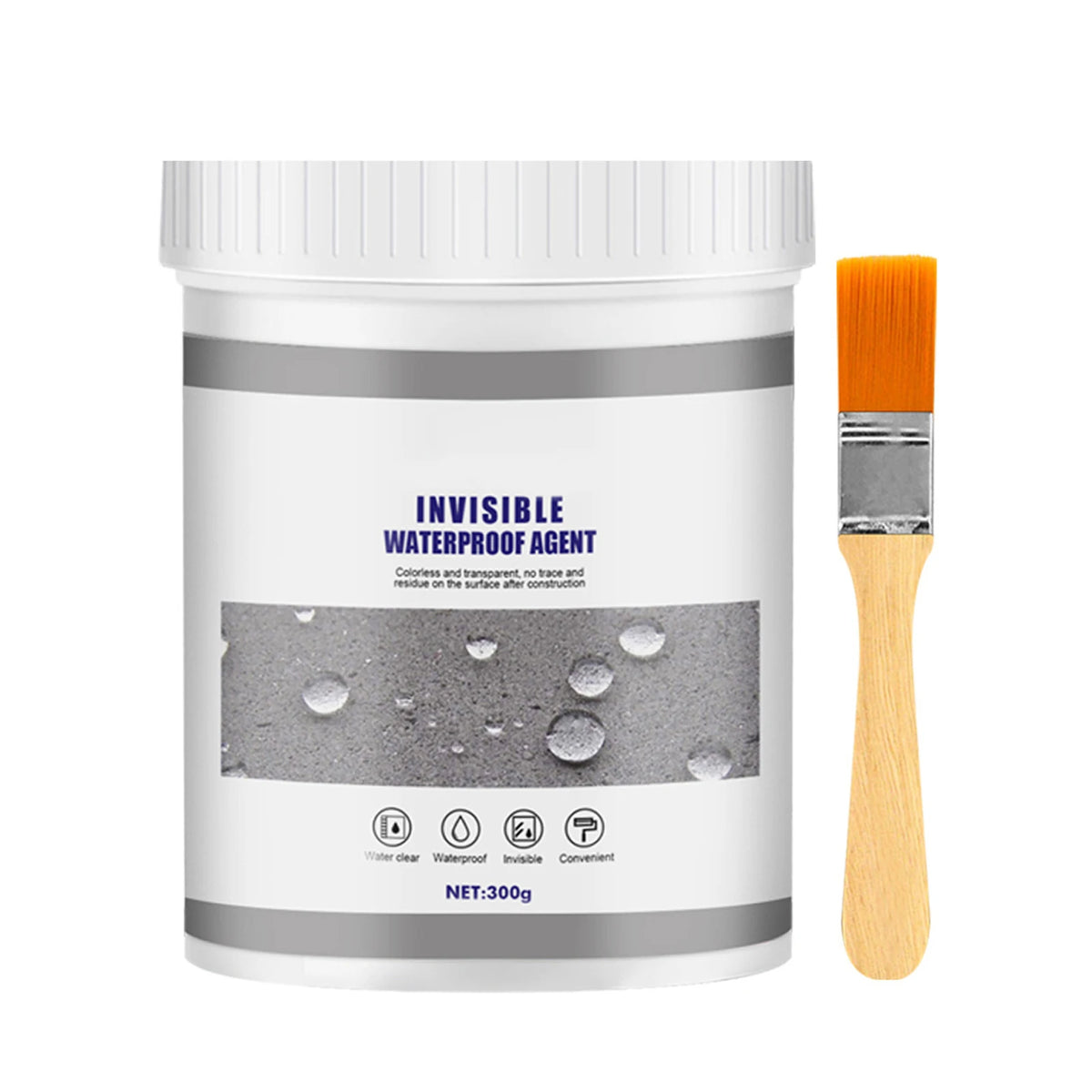 Sellador Impermeabilizante Transparente con Pincel – Reparación de Tejados y Goteras 300g a 1200g