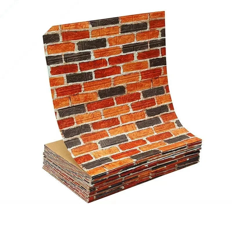 Papel Pintado 3D Autoadhesivo Efecto Ladrillo | Rollo Continuo 70cm x 1/3/5/10M | Impermeable