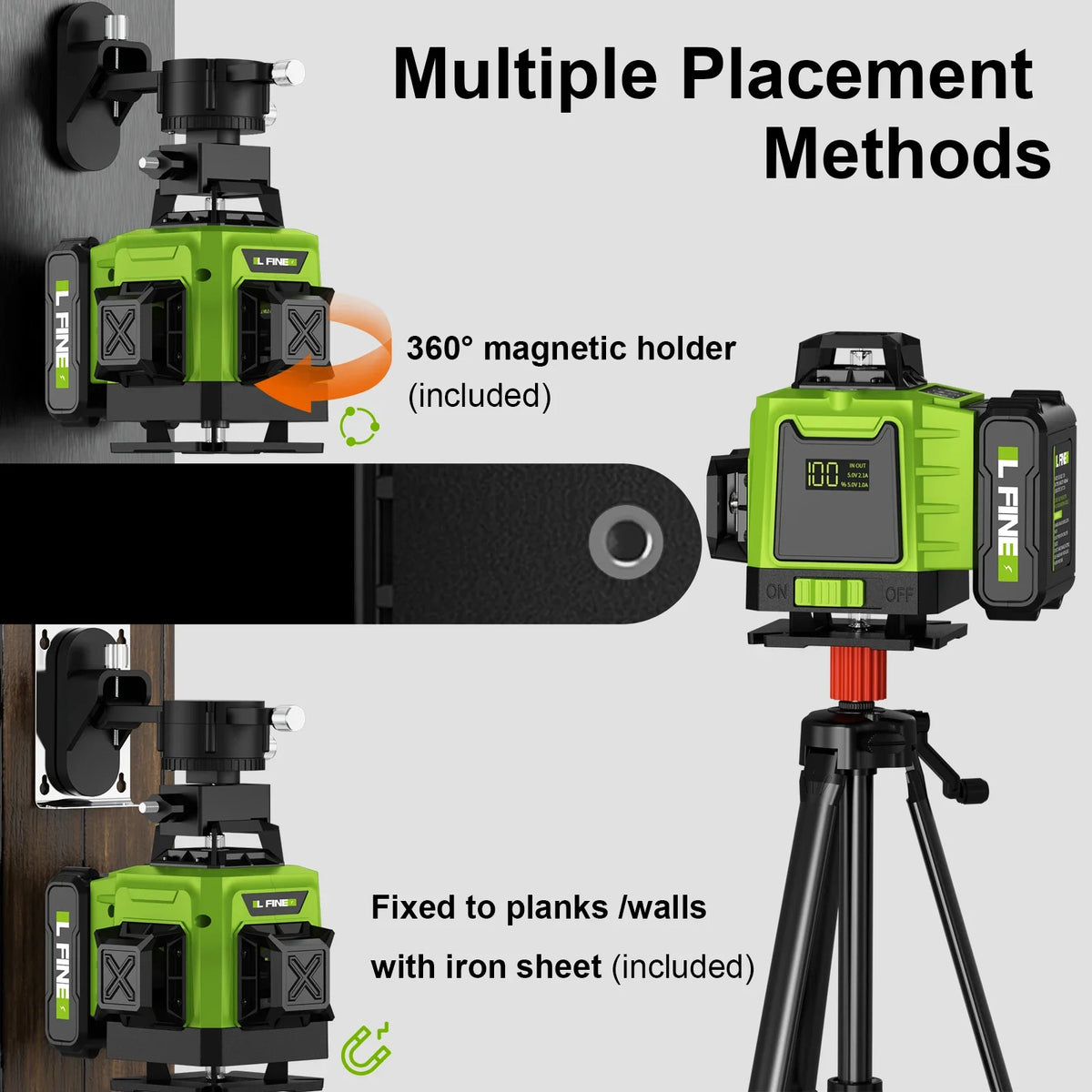 Nivel láser 4D 16 líneas verdes 360 grados autonivelante - vista 5