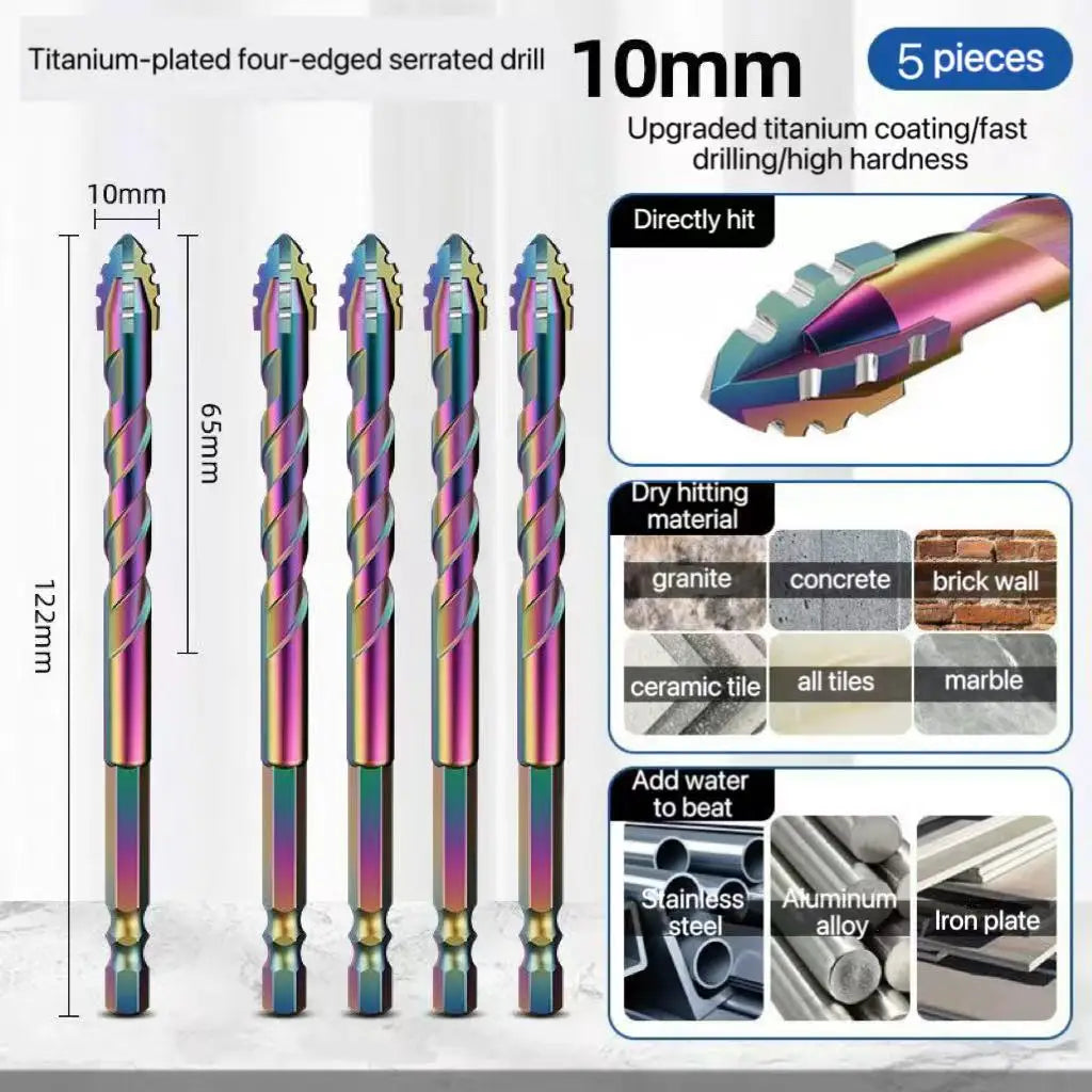 Set de Brocas de Diamante Cuatro Filos para Cristal, Azulejo y Cerámica (3-12mm)