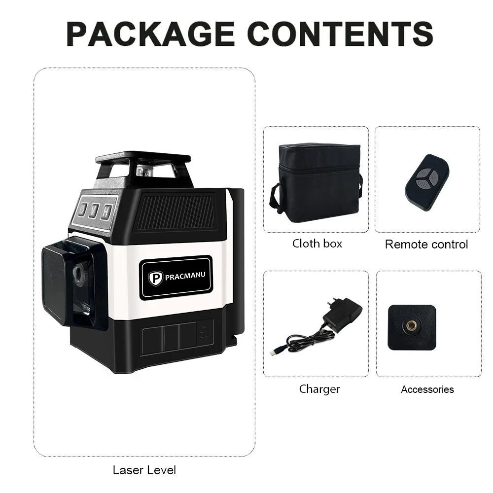 Mini 12-Line 3D Self-Leveling 360° Laser Level