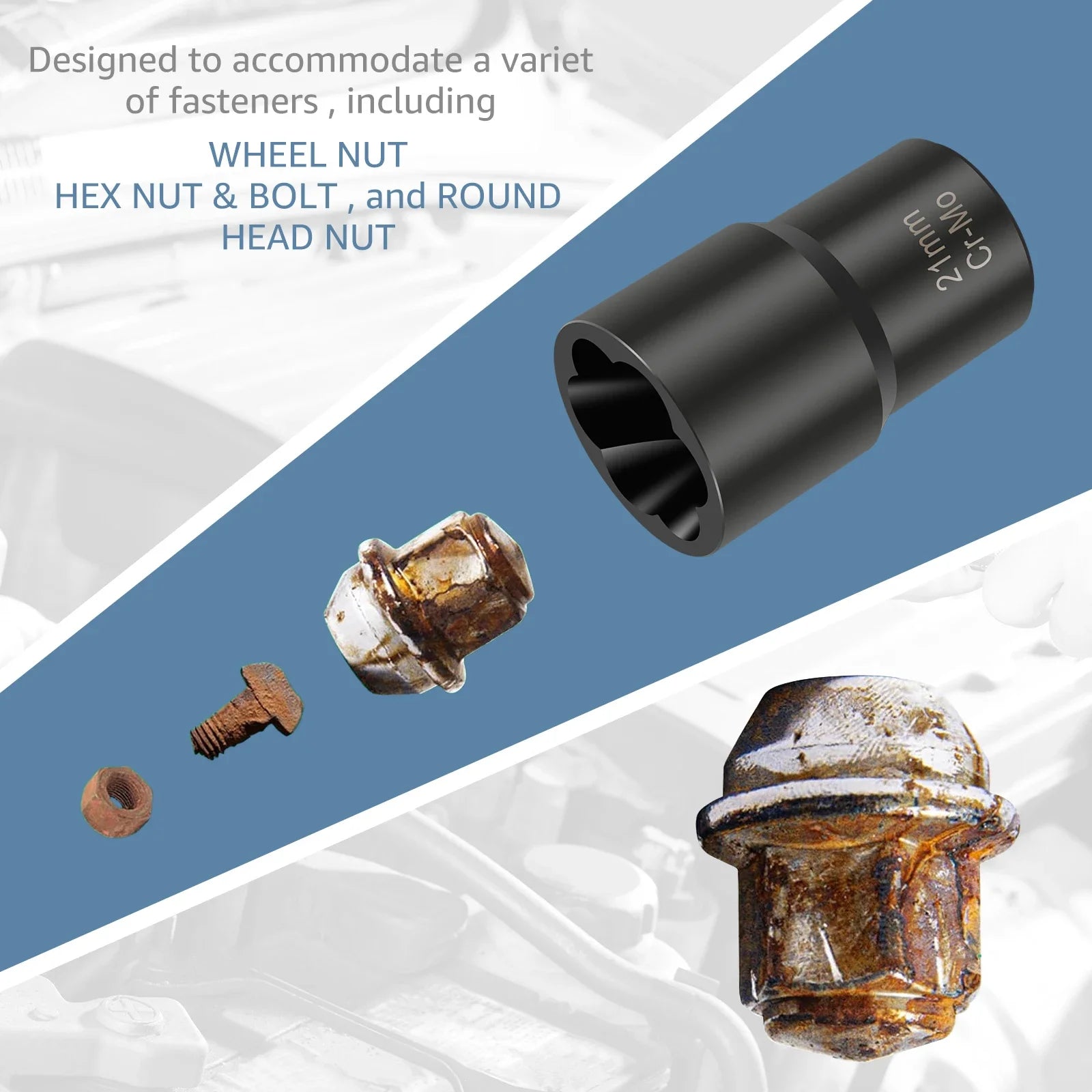 Set Extractor de Tuercas Dañadas 17-22mm (5 Piezas)