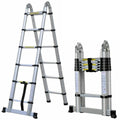 Escalera telescópica plegable de aluminio en posición extendida