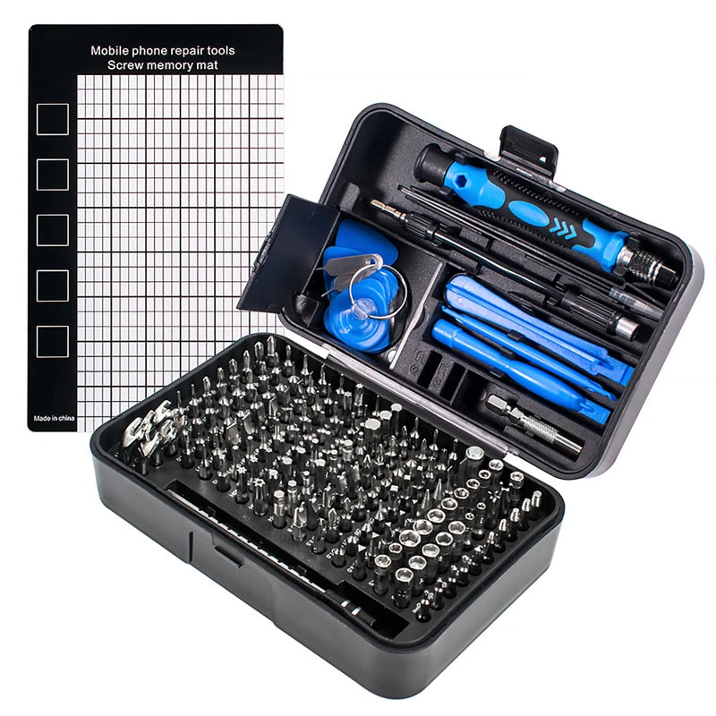 Set Destornilladores Magnético 170 en 1 | 154 Puntas de Precisión | Torx Hex Phillips | Reparación Móvil y Ordenador