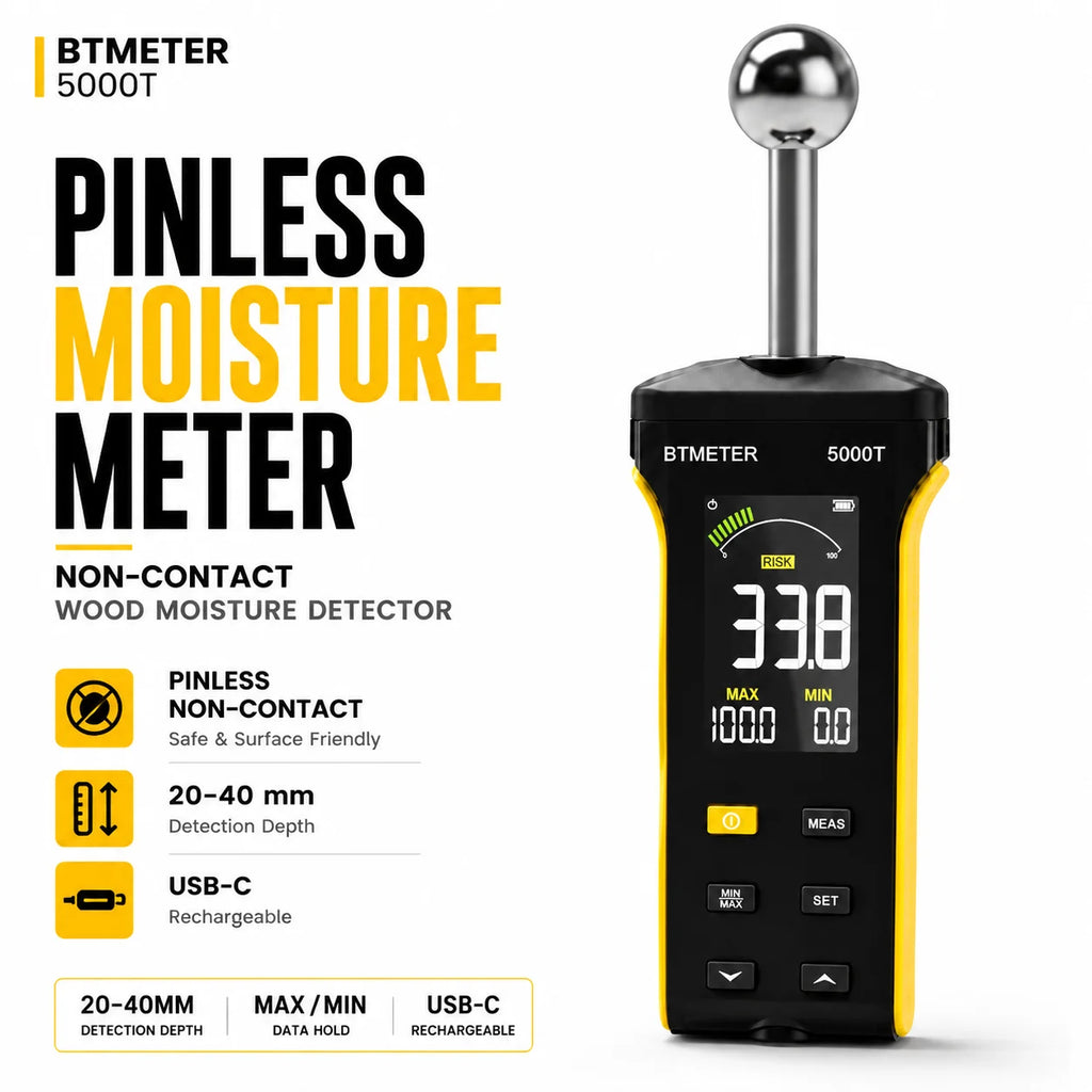 Medidor de humedad BTMETER sin contacto para madera y paredes