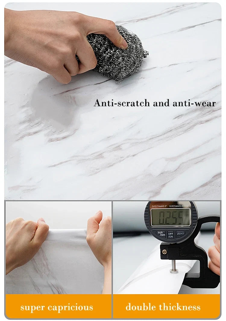Papel pintado efecto mármol antiaceite para cocina