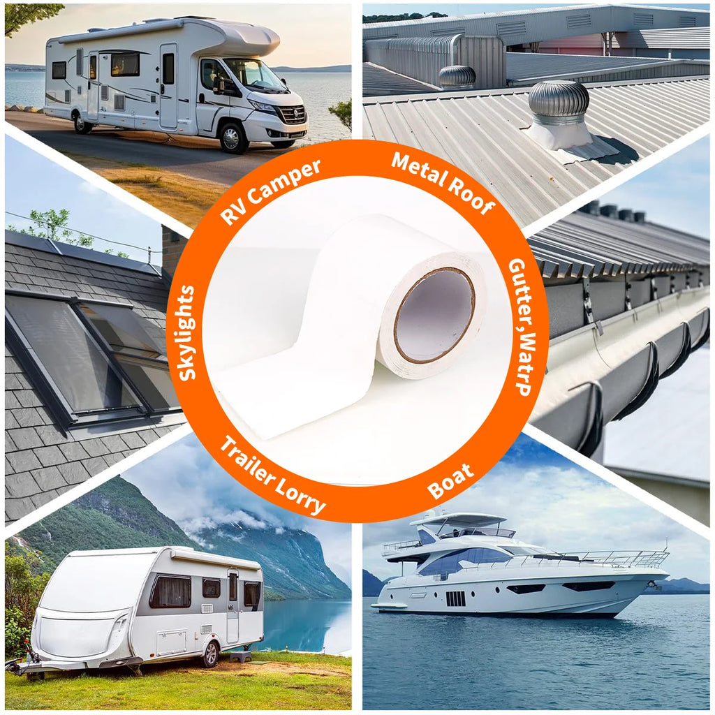 Cinta Selladora Impermeable Blanca para Tejados, Caravanas y Barcos – Resistente a la Intemperie