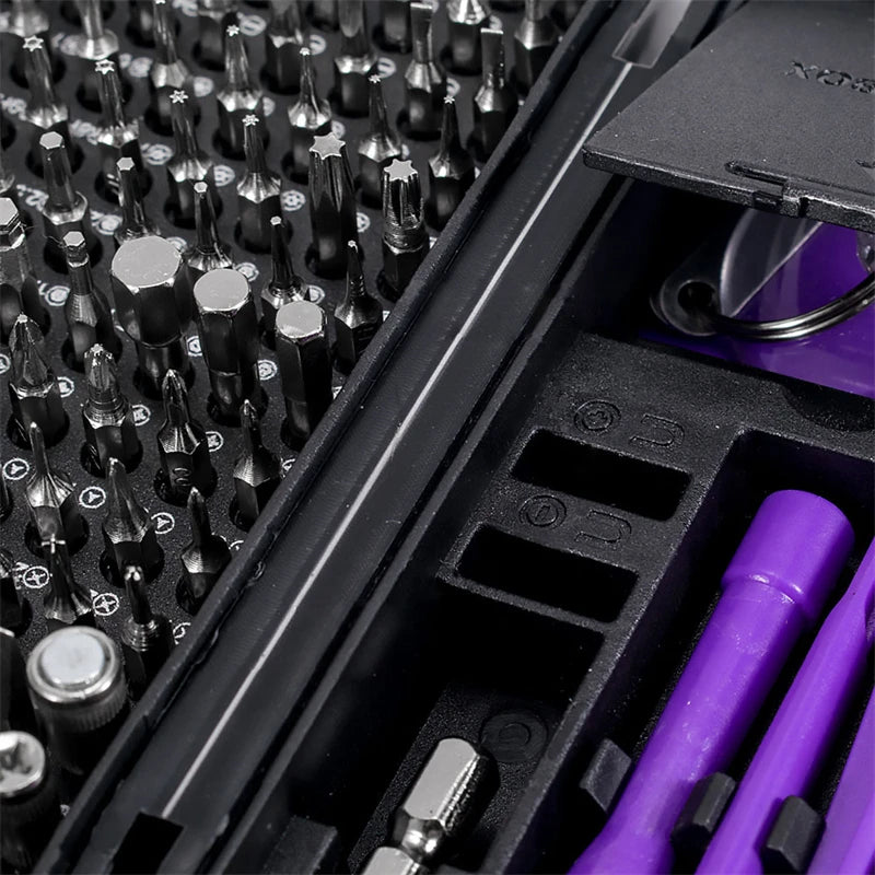 Set Destornilladores Magnético 170 en 1 | 154 Puntas de Precisión | Torx Hex Phillips | Reparación Móvil y Ordenador