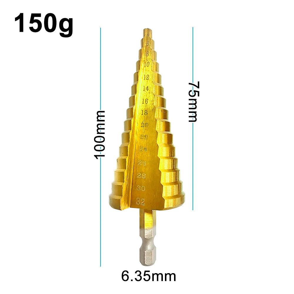 Titanium Step Drill Bit Set - Hex Shank (3-32mm)