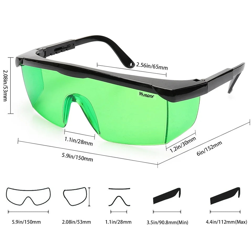 Gafas de Realce para Láser Verde Huepar - Con Estuche