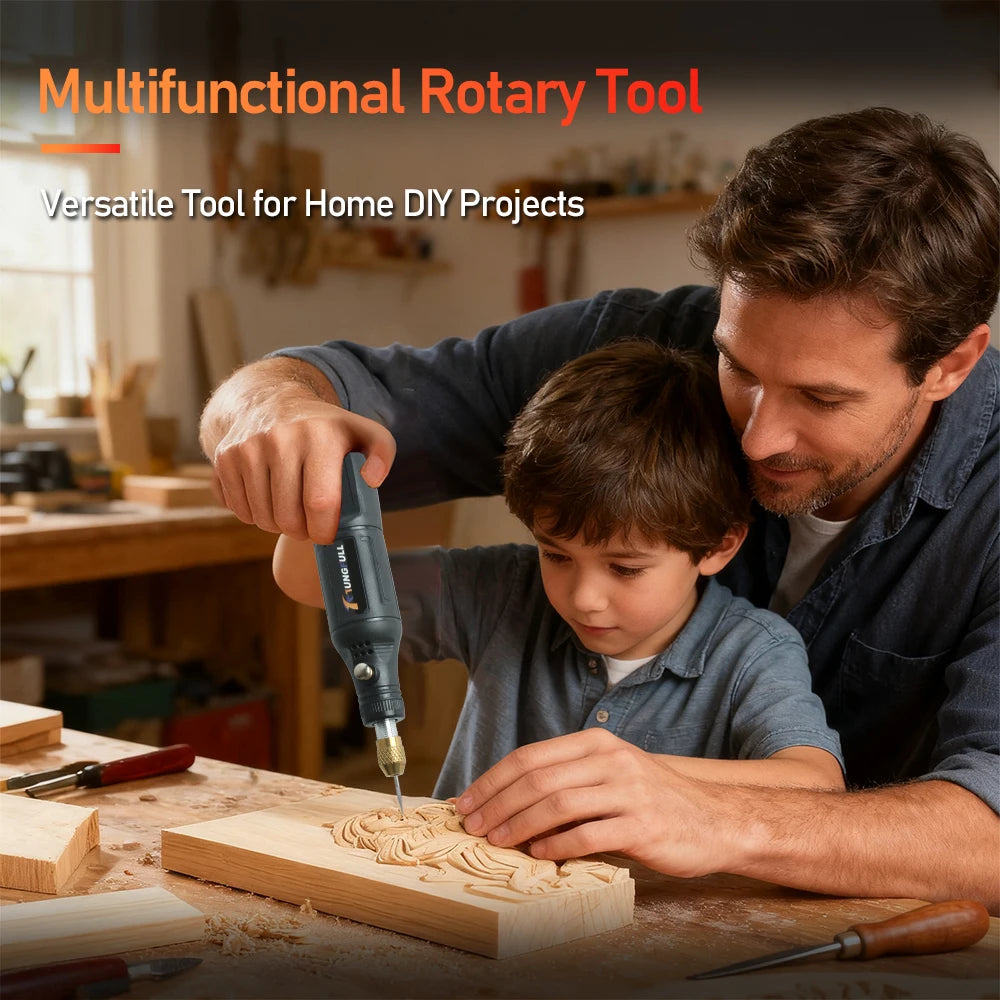 TUNGFULL USB Cordless Rotary Mini Drill – DIY Engraving, Polishing, and Carving