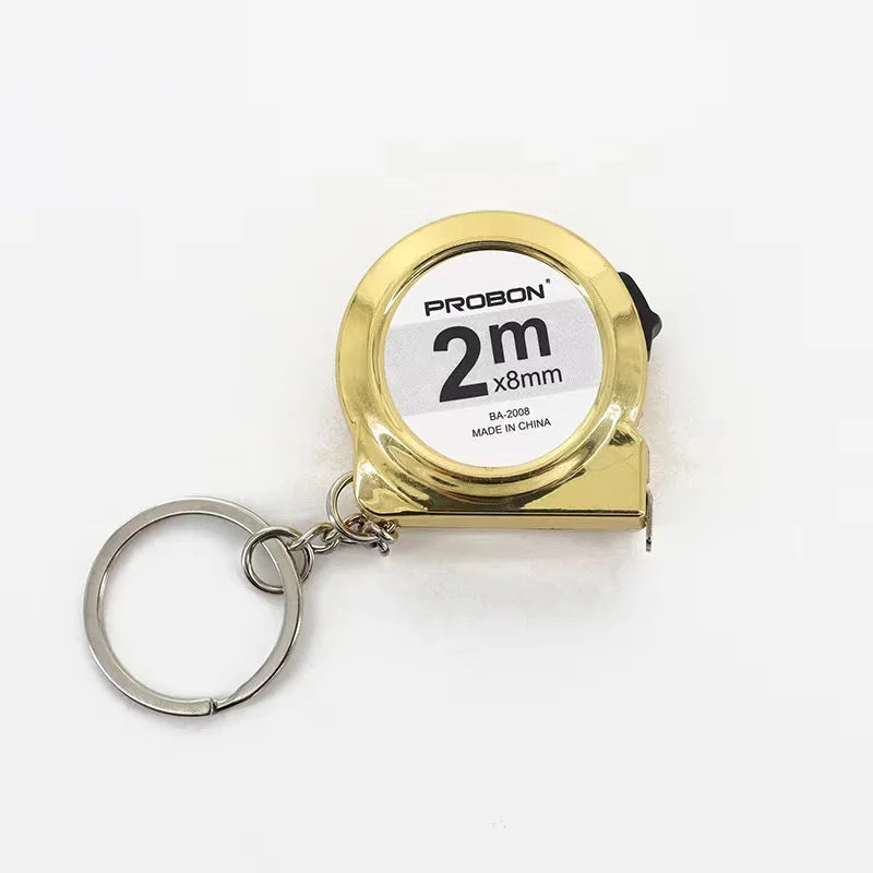 Cinta Métrica Mini Retráctil 2m con Llavero – Acero Inoxidable