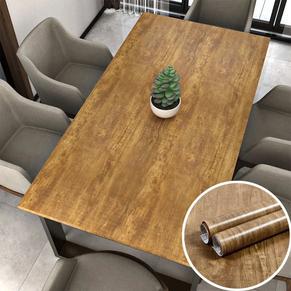 Vinilo Adhesivo Efecto Madera para Muebles | PVC Impermeable Autoadhesivo | Renovación Fácil