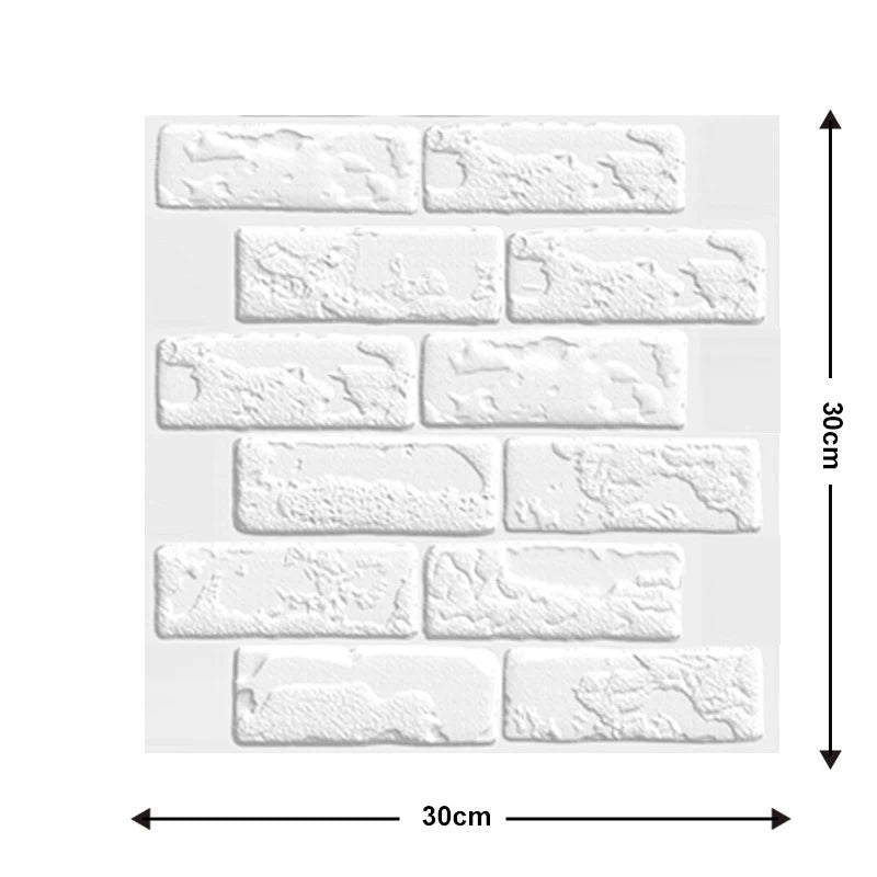 Paneles 3D Autoadhesivos Efecto Ladrillo Retro | PVC Impermeable Ignifugo | Pack 5 o 10 uds 30x30cm