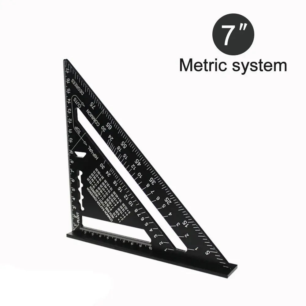Escuadra Triangular de Aluminio 7" - Pulgadas y Métrico