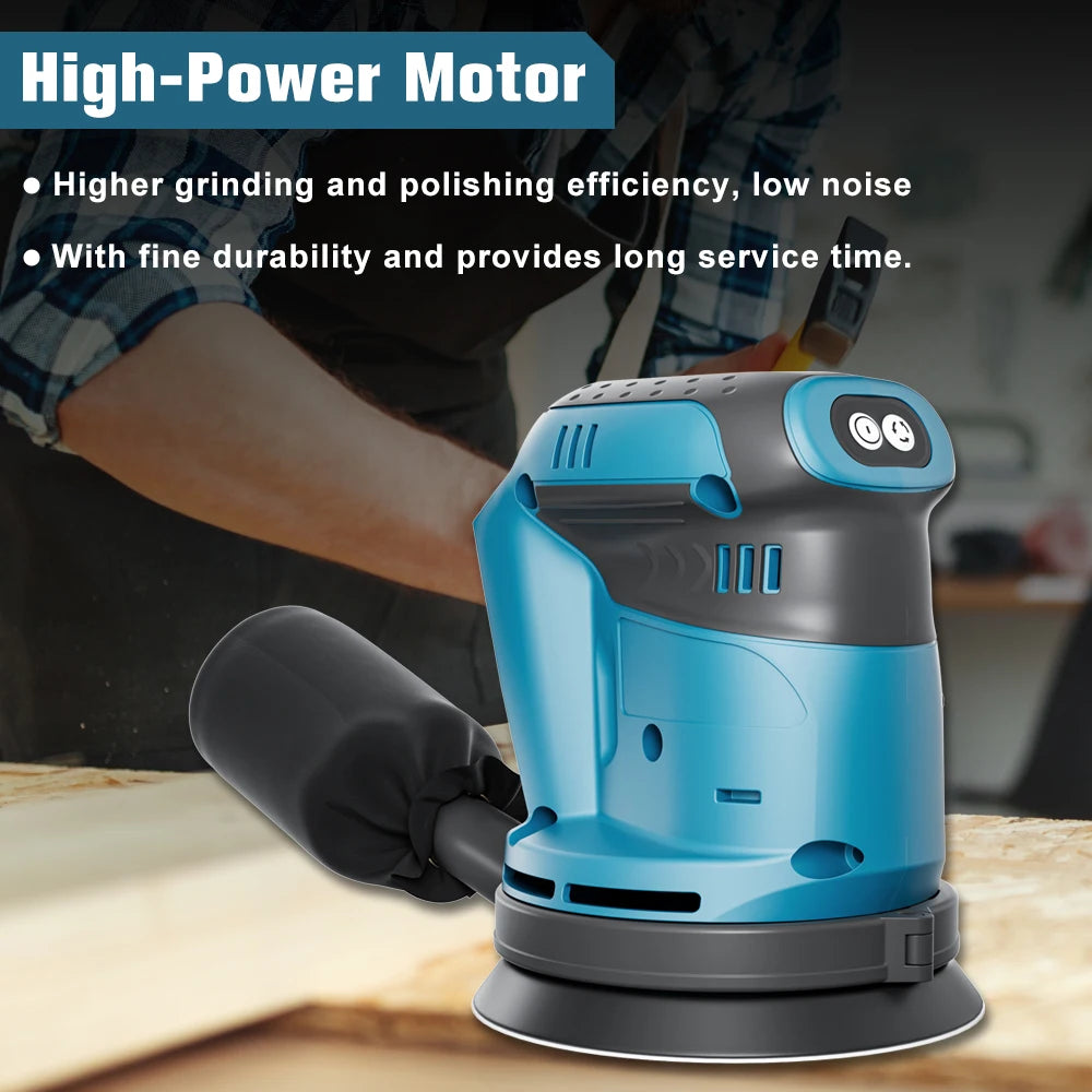 Synxiter 125mm Cordless Random Orbital Sander for Makita 18V Battery