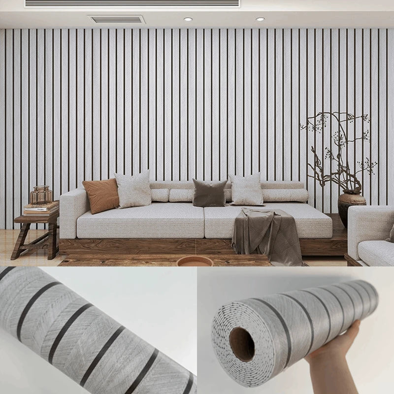 Papel Pintado Autoadhesivo Imitación Rejilla Madera | PVC Grueso Impermeable | Rollo 3M, 5M o 10M x 40cm