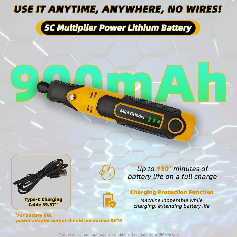 Sanding and Polishing Kit for 3D Printed Resin – Cordless Mini Rotary Tool with 57 Accessories