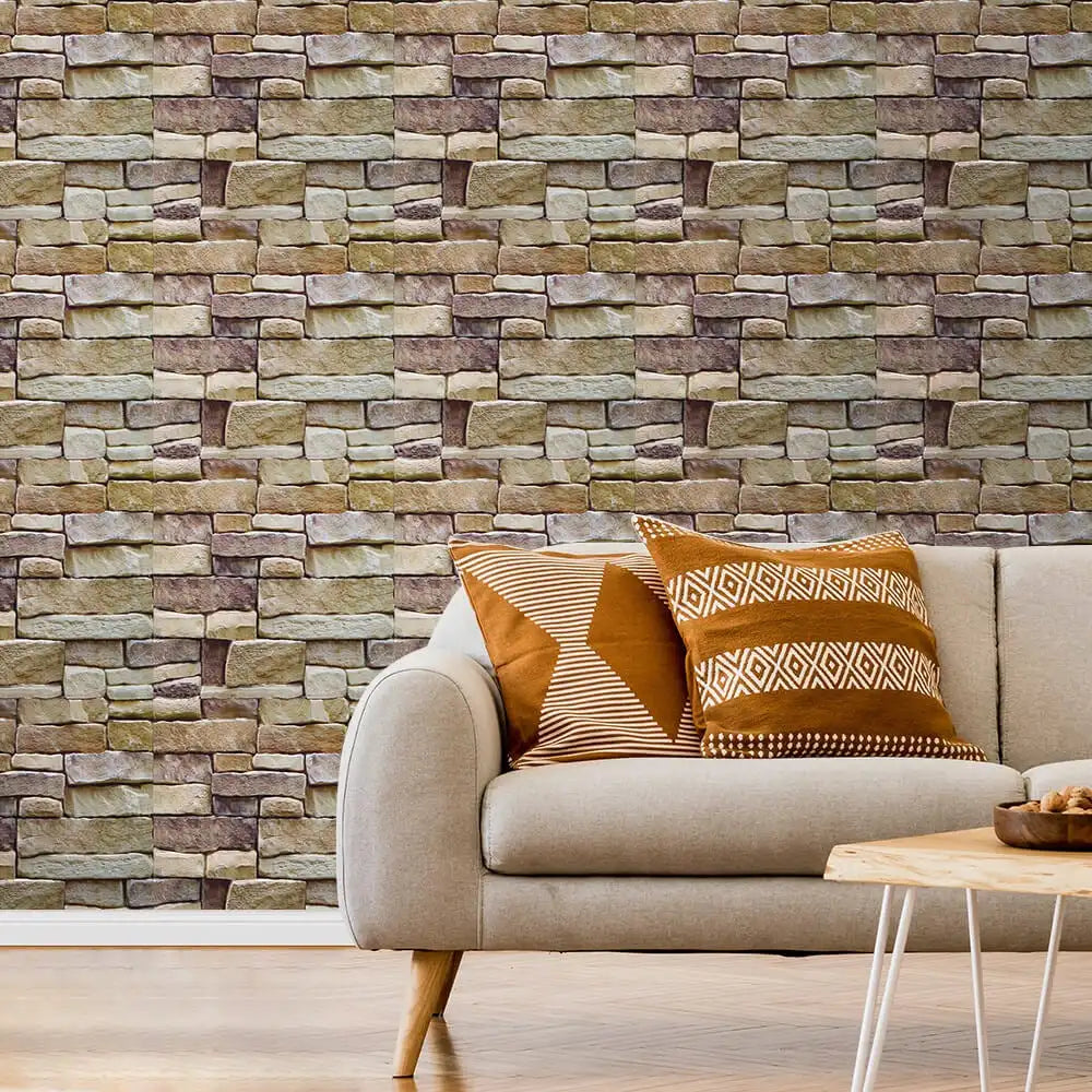 Panel adhesivo 3D efecto piedra para pared
