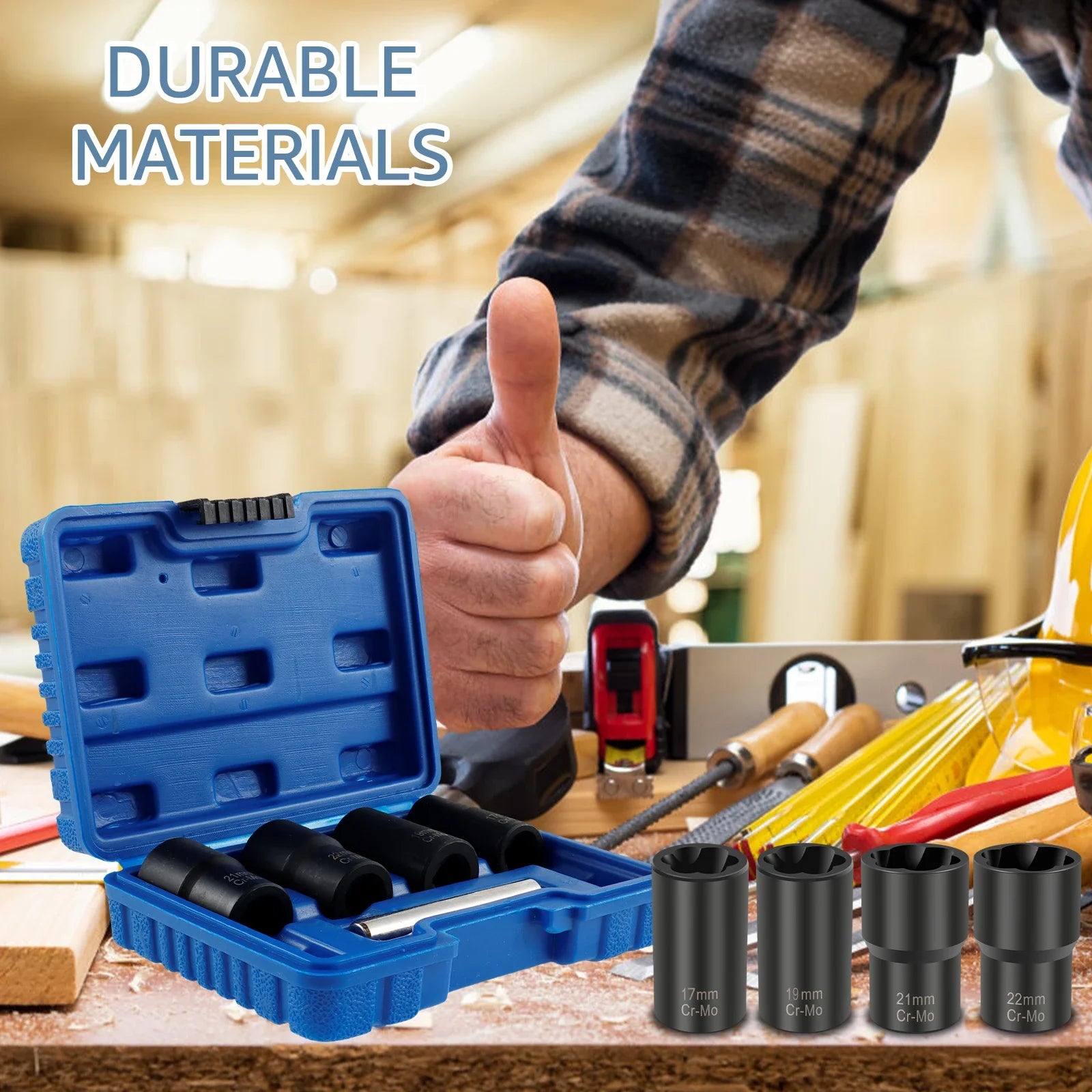 Set Extractor de Tuercas Dañadas 17-22mm (5 Piezas)
