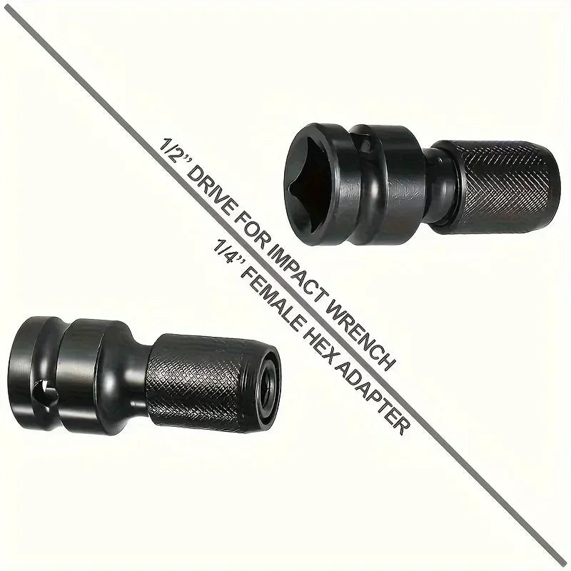 Adaptador Llave de Impacto 1/2" a Portabrocas Hexagonal 1/4" – Conversor para Herramientas Eléctricas