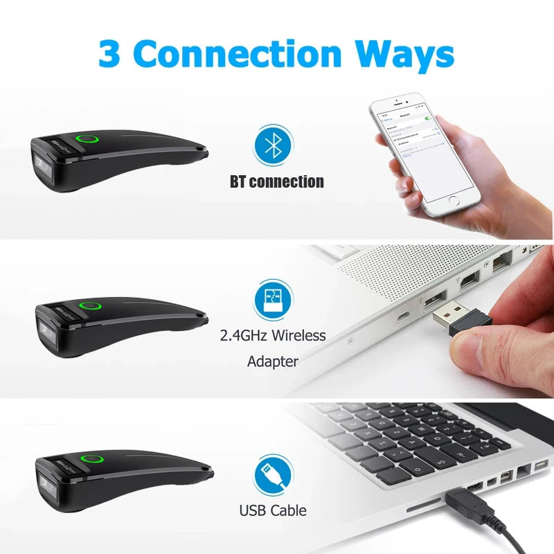 Lector de Códigos de Barras 2D Inalámbrico SYCREADER TD-W7 – Bluetooth 2.4G, QR, PDF417 con Almacenamiento