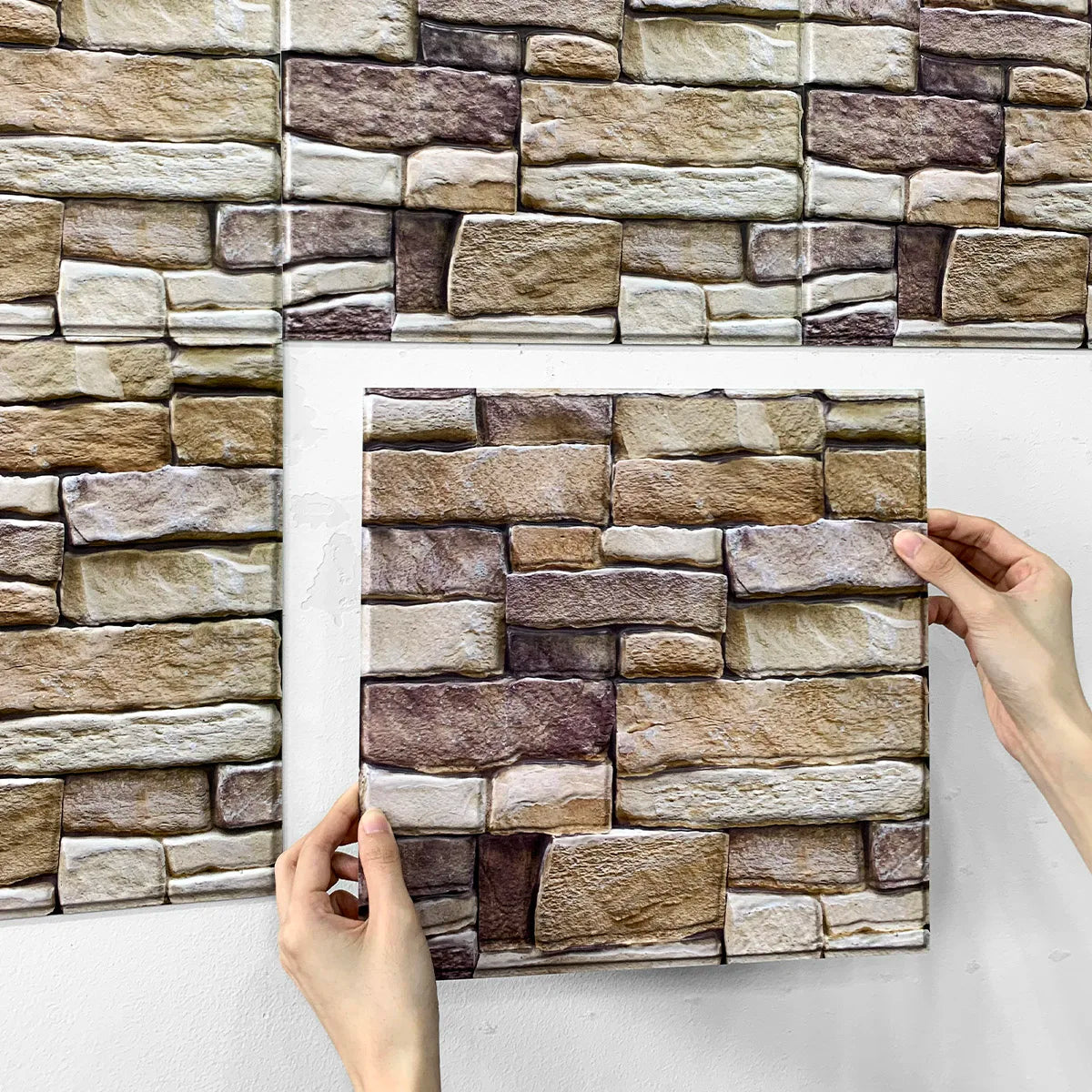 Panel adhesivo 3D efecto piedra para pared