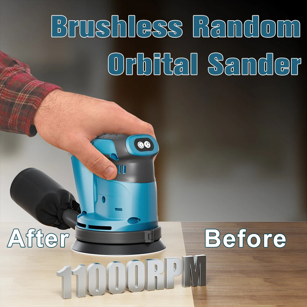 Synxiter 125mm Cordless Random Orbital Sander for Makita 18V Battery