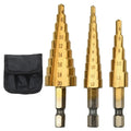 Set de Brocas Escalonadas de Titanio - Vástago Hexagonal (3-32mm)