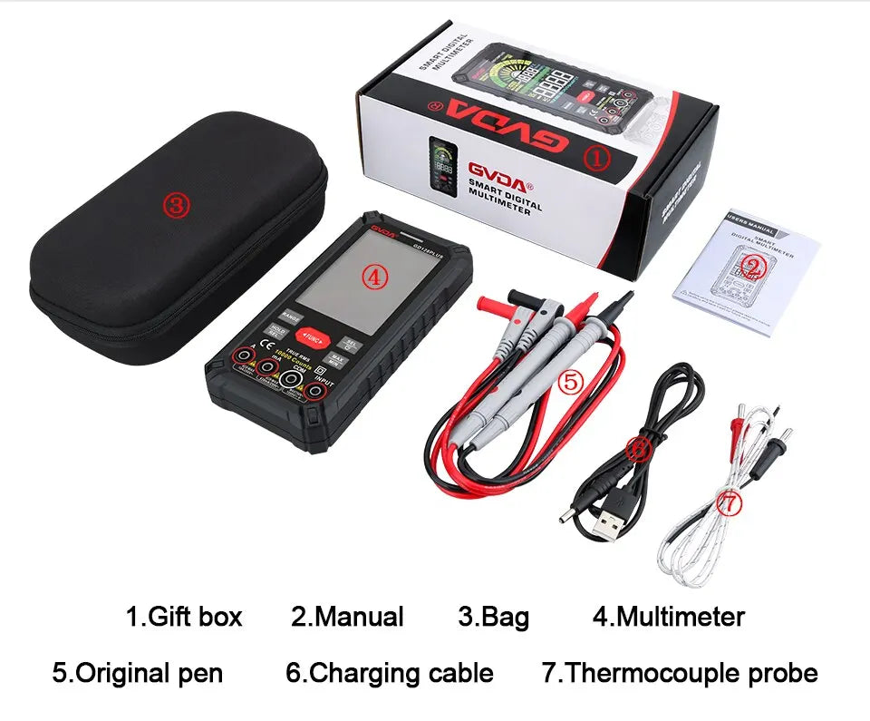 Rechargeable True RMS Digital Multimeter - Color LCD Display